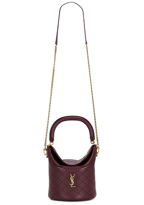 Saint Laurent Gaby Top Handle Bucket Bag in Hot Wine - Red. Size all.