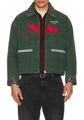 Found Jockey Club Embroidered Work Jacket in Vintage Forest - Dark Green. Size XXL/2X (also in ).