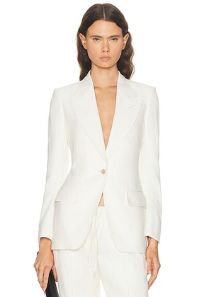TOM FORD Fluid Single Breasted Jacket in Cream - Cream. Size 36 (also in 38, 40).