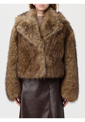 Fur Coat STAND STUDIO Woman color Beige