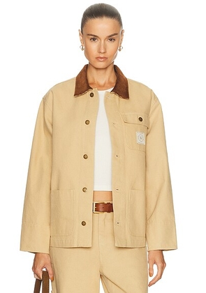 Sporty & Rich SRHWC Painters Jacket in Tan - Tan. Size S (also in XS).