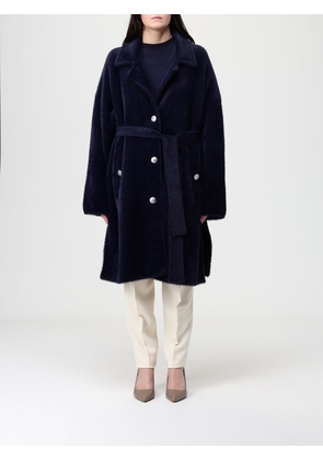 Fur Coat PINKO Woman color Blue