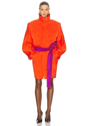 Saint Laurent Belted Coat in Corail - Orange. Size 38 (also in ).