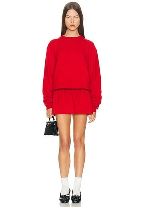 Sandy Liang Kazia Knit Dress in Red - Red. Size L (also in M, S, XS).