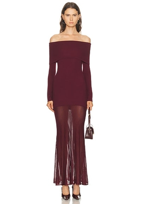 SEROYA Isotta Dress in Pinot - Wine. Size L (also in M, S, XS).