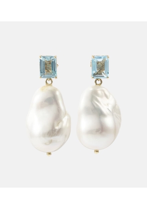 Mateo 14kt gold earrings with pearls and topaz