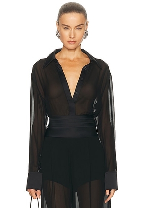 SANS FAFF Palazzo Shirt in Black - Black. Size L (also in M, S, XS).