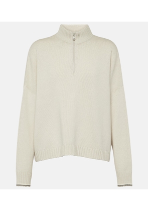 Brunello Cucinelli Wool, cashmere, and silk half-zip sweater