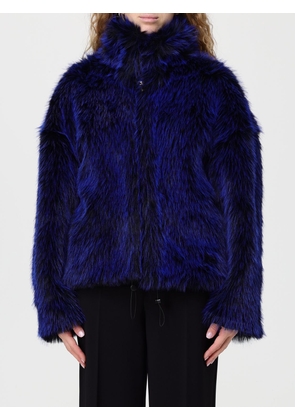 Fur Coat JUST CAVALLI Woman color Blue