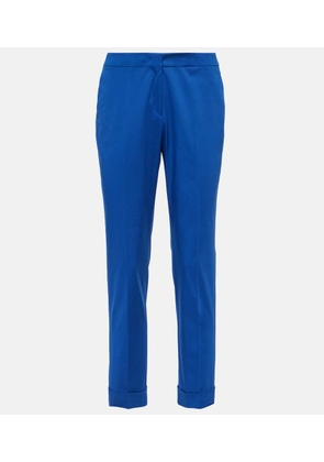 Etro High-rise cotton-blend slim pants