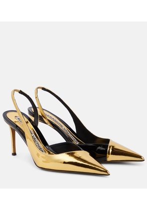 Alexandre Vauthier Metallic faux leather slingback pumps