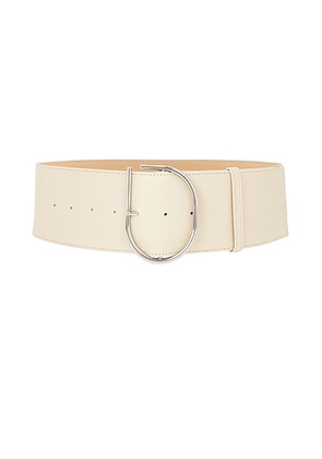SIR. Rocco Wide Leather Belt in Cream - Cream. Size M/L (also in ).