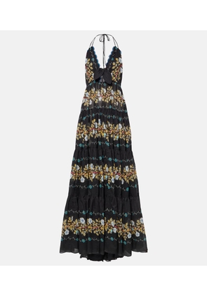 Etro Floral tiered cotton gown