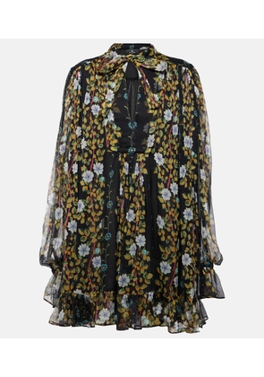 Etro Floral silk crepon minidress