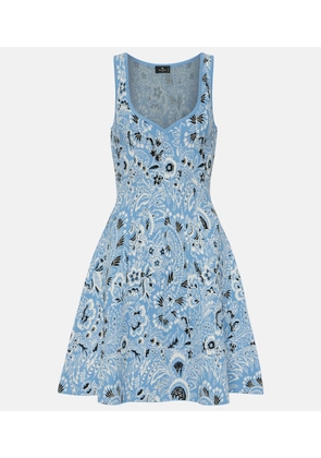Etro Paisley knitted jacquard minidress