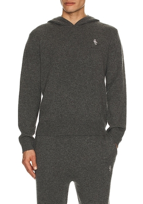 Sporty & Rich Cashmere Hoodie in Light Grey - Grey. Size M (also in L, S, XL/1X).