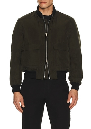 TOM FORD Knit Trim Pilot Blouson in Forest Green - Green. Size 48 (also in 50, 52, 54).