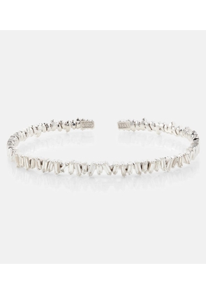 Suzanne Kalan Classic 18kt white gold bangle with diamonds
