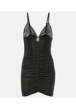Alessandra Rich Laminated jersey minidress
