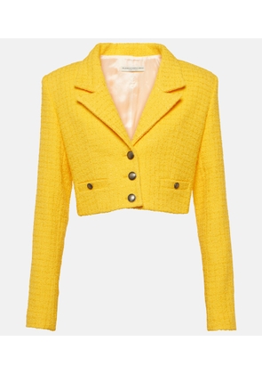 Alessandra Rich Cropped boucle tweed blazer