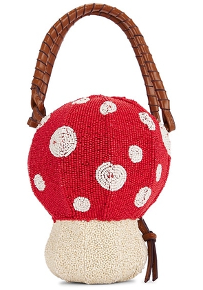 Staud Shroom Beaded Bag in Mushroom - Red. Size all.