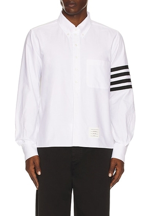 Thom Browne Straight Fit 4 Bar Oxford Shirt in White - White. Size 1 (also in 3).