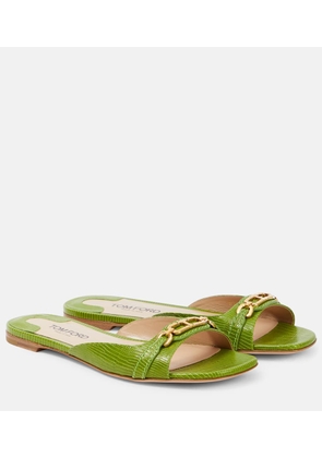 Tom Ford Whitney snake-effect leather slides