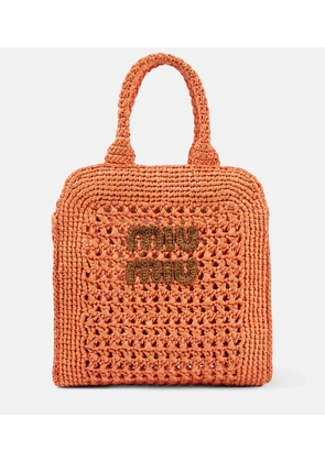 Miu Miu Small raffia tote bag