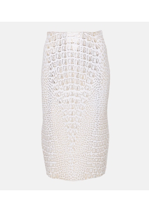 Alaia High-rise snake-print pencil skirt