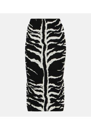 Alaia Zebra-printed high-rise midi skirt
