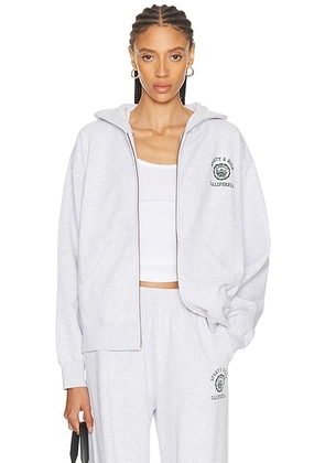 Sporty & Rich California Emblem Zip Hoodie in Heather Gray - Light Grey. Size L (also in M, S, XL, XS).