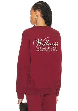 Sporty & Rich Soho Crewneck Sweatshirt in Merlot - Burgundy. Size L (also in M, S, XL, XS).