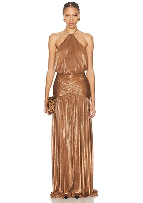 Retrofete Amberley Dress in Sepia - Metallic Bronze. Size L (also in M, S, XS).