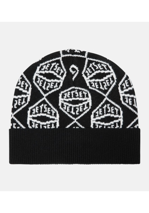 Jet Set Logo wool-blend beanie