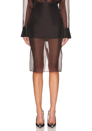 SEROYA Elda Skirt in Ash Brown - Chocolate. Size S (also in XL, XS).