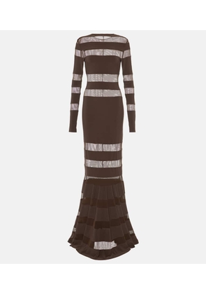 Norma Kamali Mesh-panelled gown