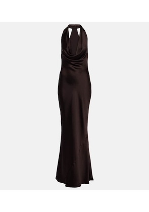 Norma Kamali Draped halterneck gown