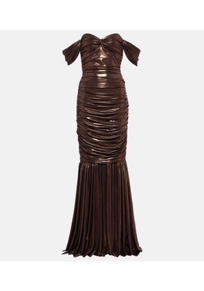 Norma Kamali Walter off-shoulder gown