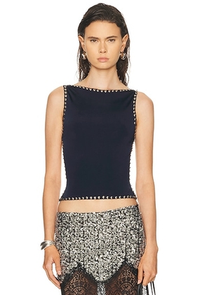 SIEDRES Zelna Top in Navy - Navy. Size L (also in S, XS).