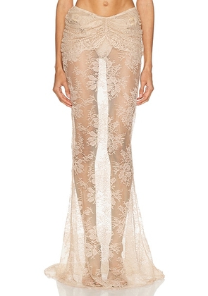 Shani Shemer Brenda Maxi Skirt in Champagne - Nude. Size S (also in ).