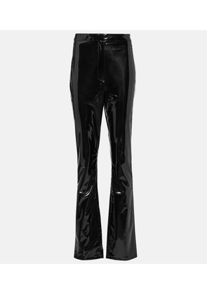 Rotate High-rise vinyl slim pants