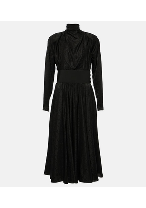 Alaia Tie-neck silk-blend midi dress