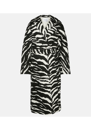 Alaia Zebra-print denim trench coat