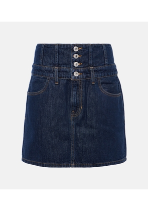 Re/Done Corset denim high-rise miniskirt