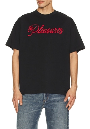 Pleasures Scrawl T-Shirt in Black - Black,Red. Size L (also in M, S, XL/1X).