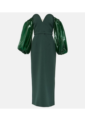 Safiyaa Aurelius balloon-sleeve midi dress