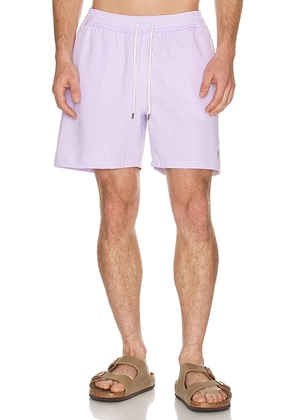 Polo Ralph Lauren Traveler Swim Trunk in Sky Lavender Seersucker - Blue. Size L (also in M, S, XL/1X, XXL/2X).