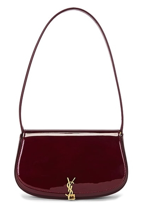 Saint Laurent Mini Voltaire Shoulder Bag in Gloss Burgundy - Burgundy. Size all.