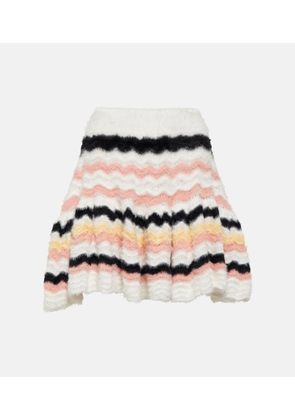 Susan Fang Striped flared knit skirt