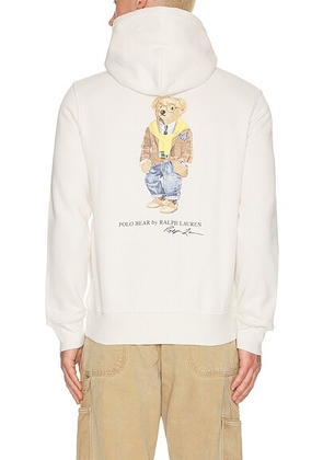 Polo Ralph Lauren Fleece Polo Script Heritage Bear Hoodie in Nevis - Brown. Size L (also in M, S, XL/1X, XXL/2X).